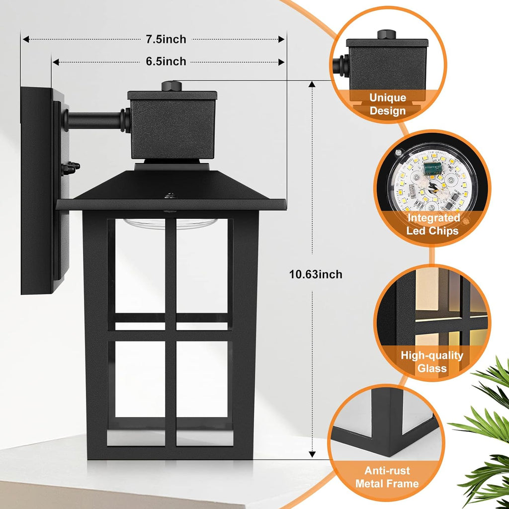 LED Outdoor Wall Lights, 10W 3000K/4000K/6500K Selectable