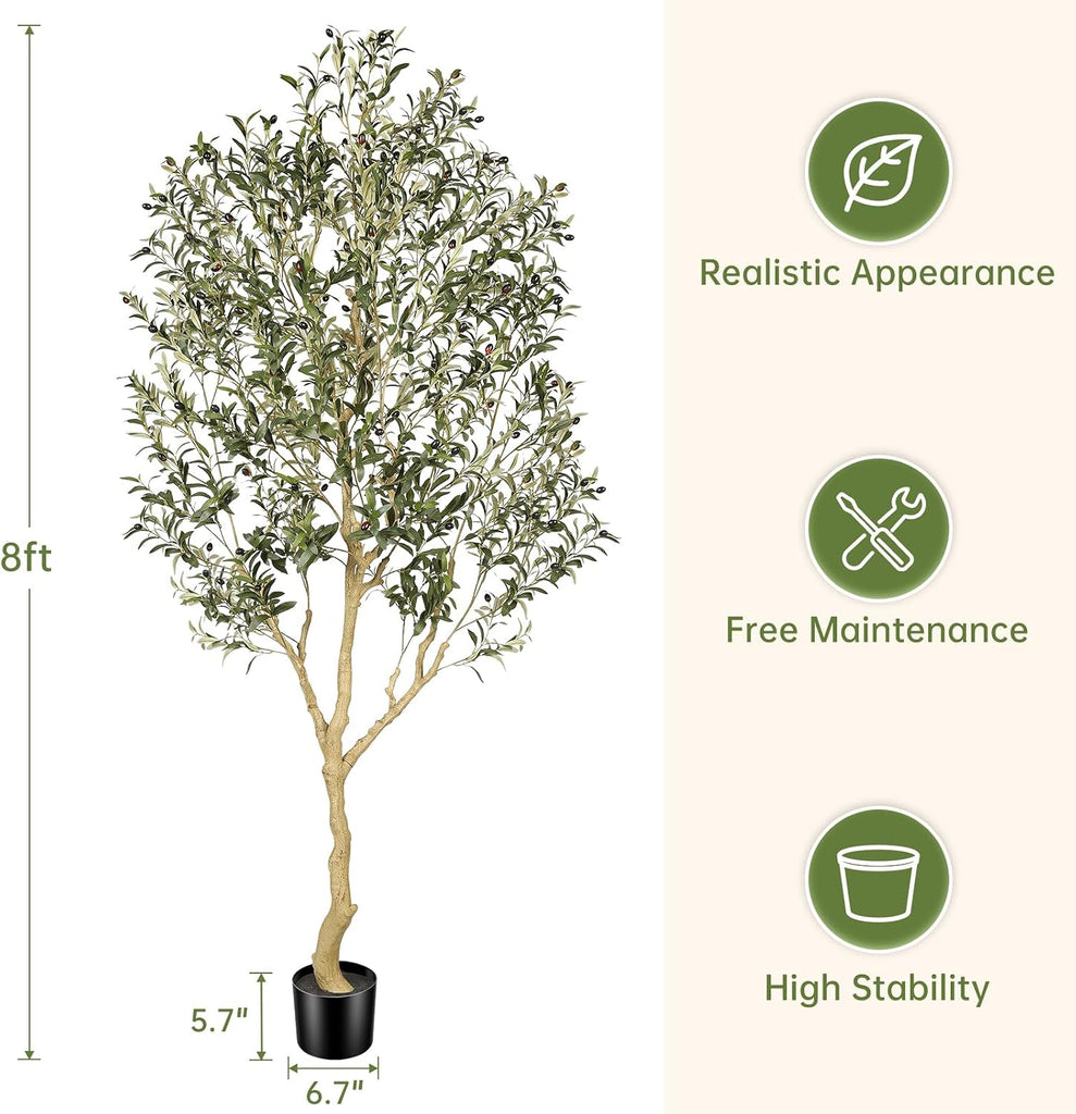 8ft Olive Trees Artificial Indoor with Realistic Appearance