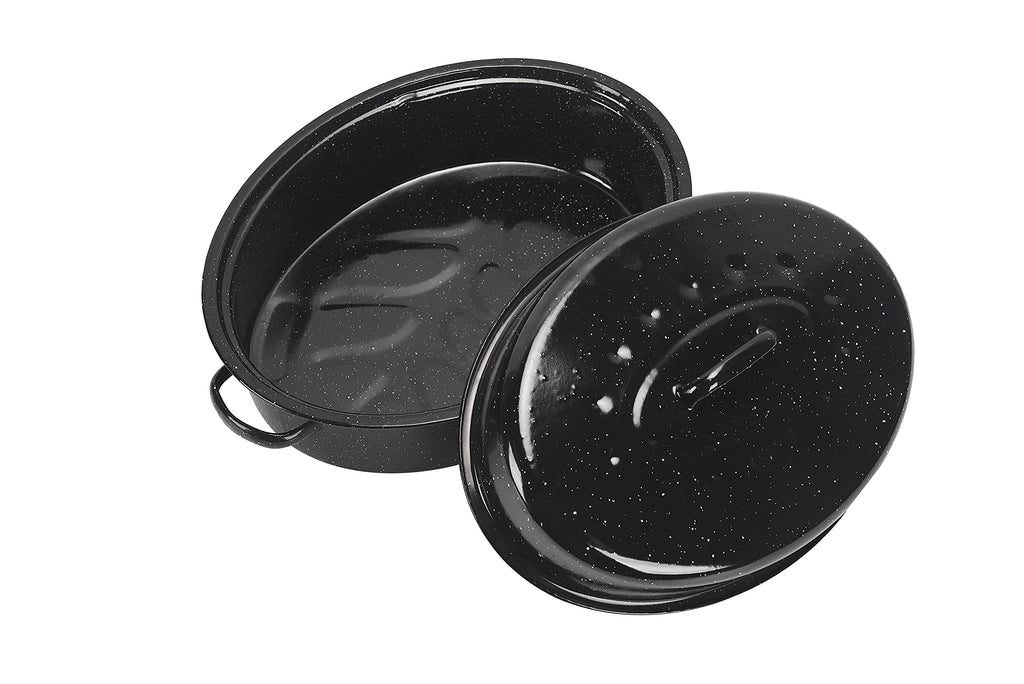 17-inch Covered Oval Enamel Roaster