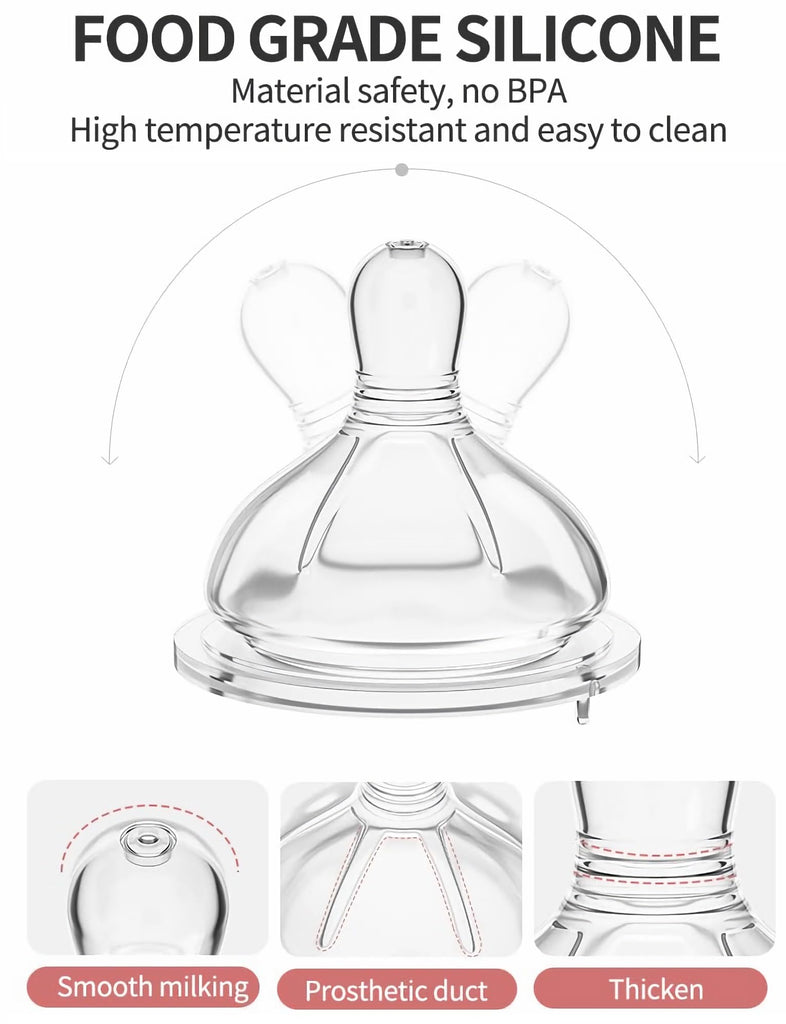 Glass Baby Bottles, Anti Colic Breastfeeding Bottle with Natural Response Nipple for Newborn Preemie 0+ Month, BPA