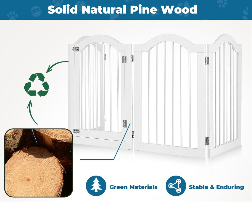 96" Wide 30" Tall Dog Gate 4-Panel Freestanding Pet Gates Indoor