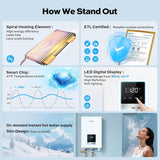 18kW Tankless Water Heater Electric, ORBEK Instant On Demand Hot Water Heater 240V, Up to 4.17 GPM