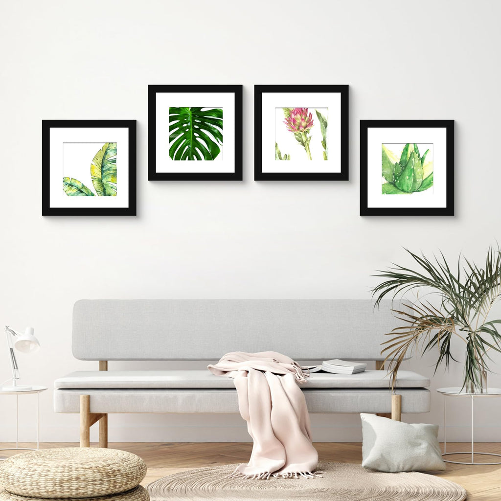 12x12 Picture Frame Black Set of 6, Diamond Art Painting Frames Display Photo 8x8 or 12 x 12 without Mat, Wall