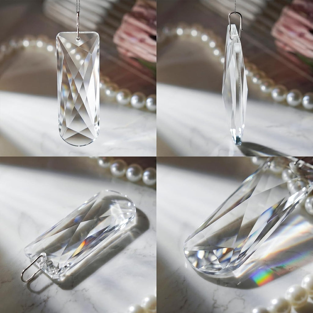 Clear Crystal Prisms with 2 Holes, 2"x1.2" K9 Crystal Chandelier Replacement Parts