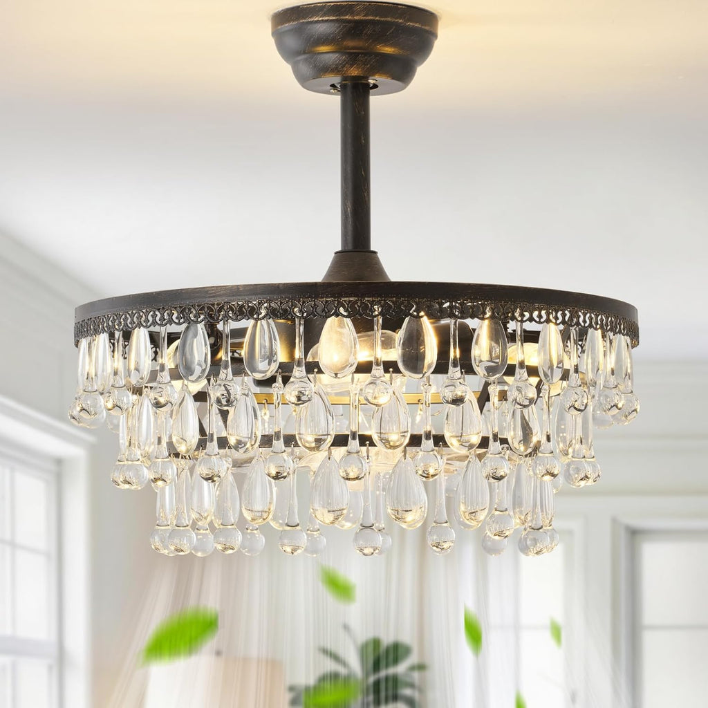 Crystal Fandelier Ceiling Fan with Light