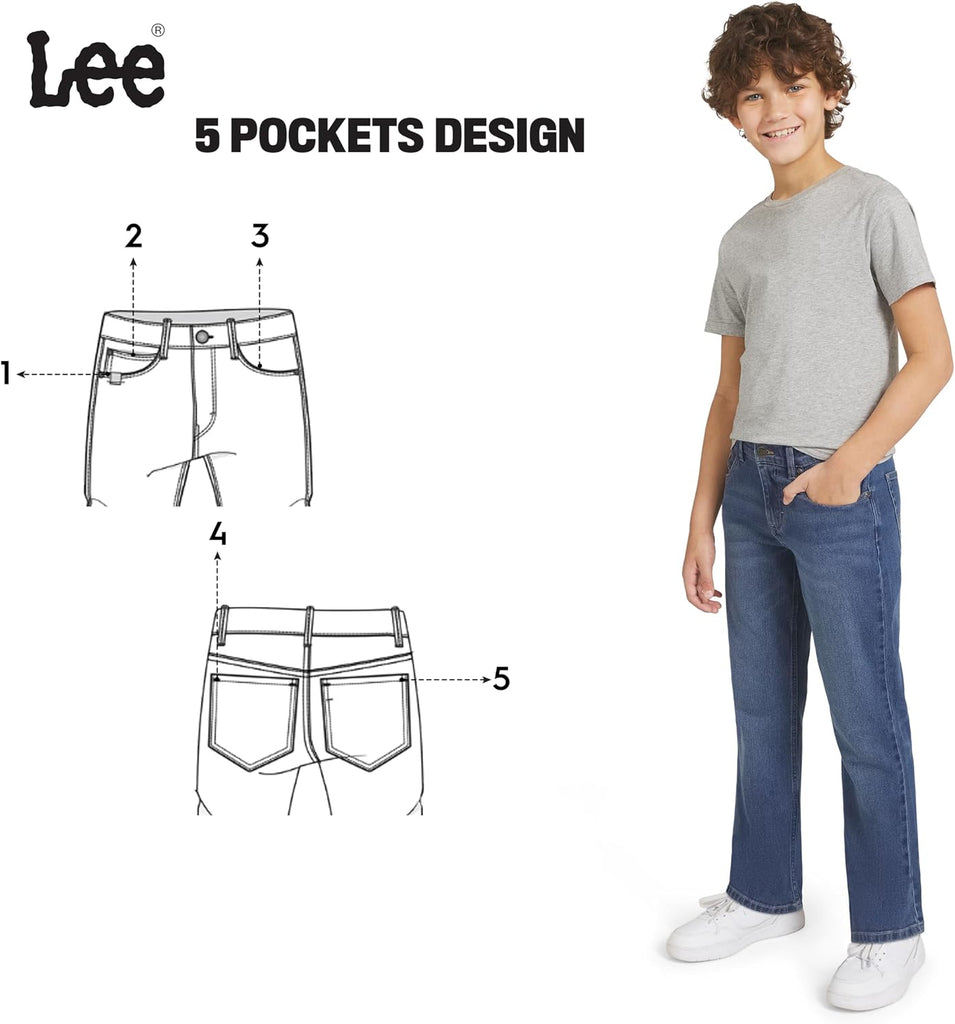 Boys' 5 Pocket Loose Fit Stretch Waist Denim Jeans