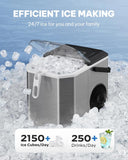 Ice Maker Countertop, Stainless Steel Portable Ice Machine with Carry Handle, Self-Cleaning Ice Makers with Basket