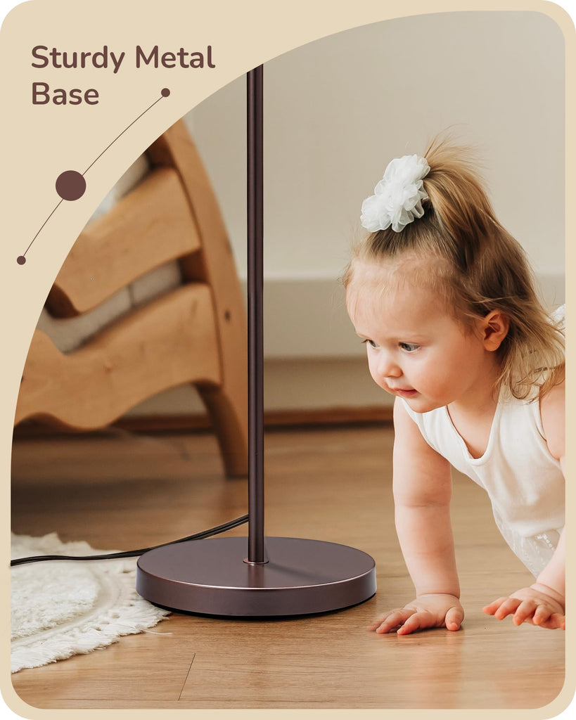 64.7" Modern Arc Floor Lamps, Brown Standing Lamp