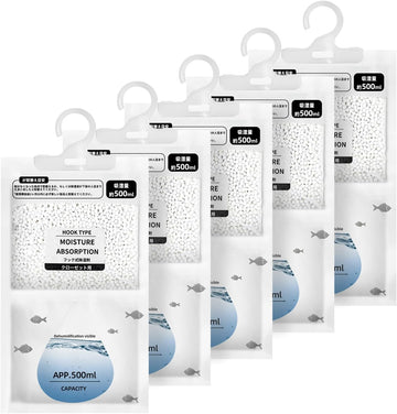 Hanging Moisture Absorbers, Portable Dehumidifier Bags, Fragrance Free Humidity Absorber for Closet