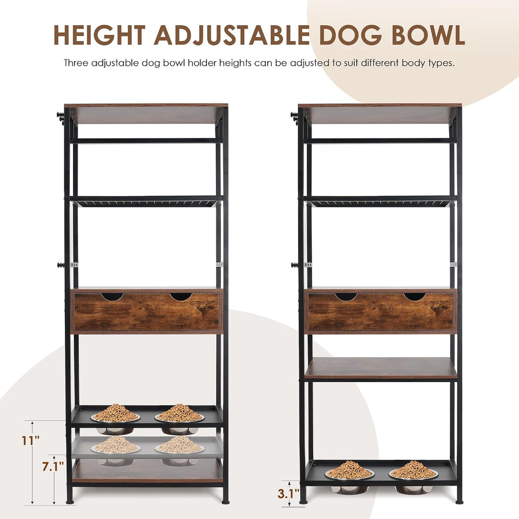 Dog Feeding Station Dog Feeder Station 3 Height Adjustable Raised Dog Bowls