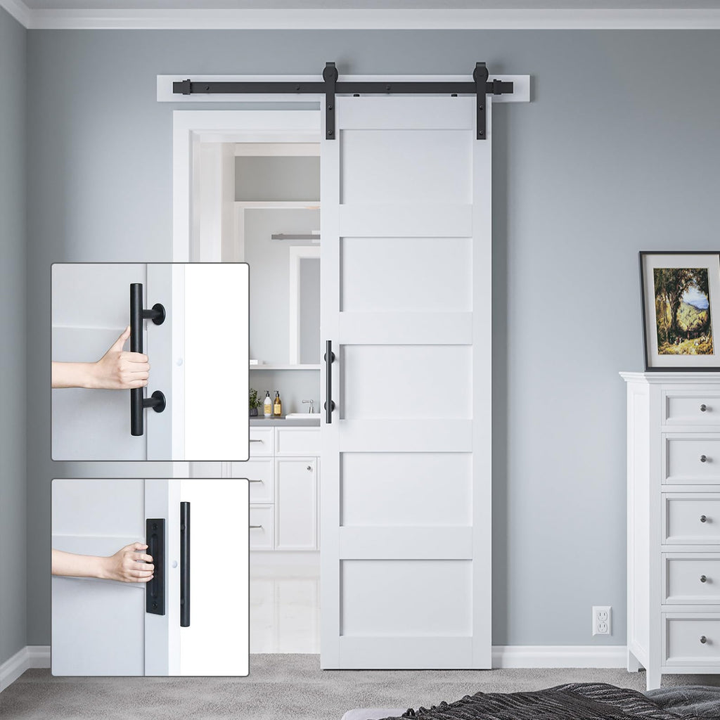 30in x 84in Sliding Barn Door 5 Panel with Water-Proof PVC Surface