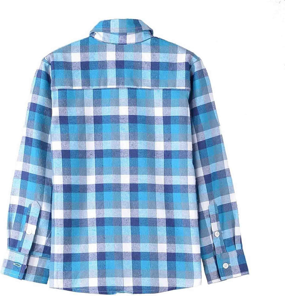 Boys Plaid Flannel Shirt: Long Sleeve Button Up