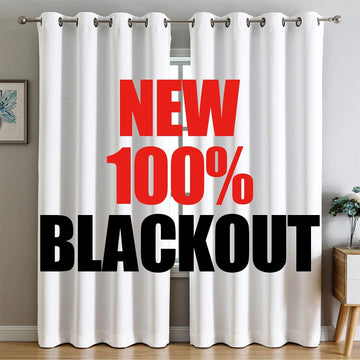 100% Blackout Curtains for Bedroom Living Room 84 Inches Long White Room Darkening Window Grommet Thermal Lined