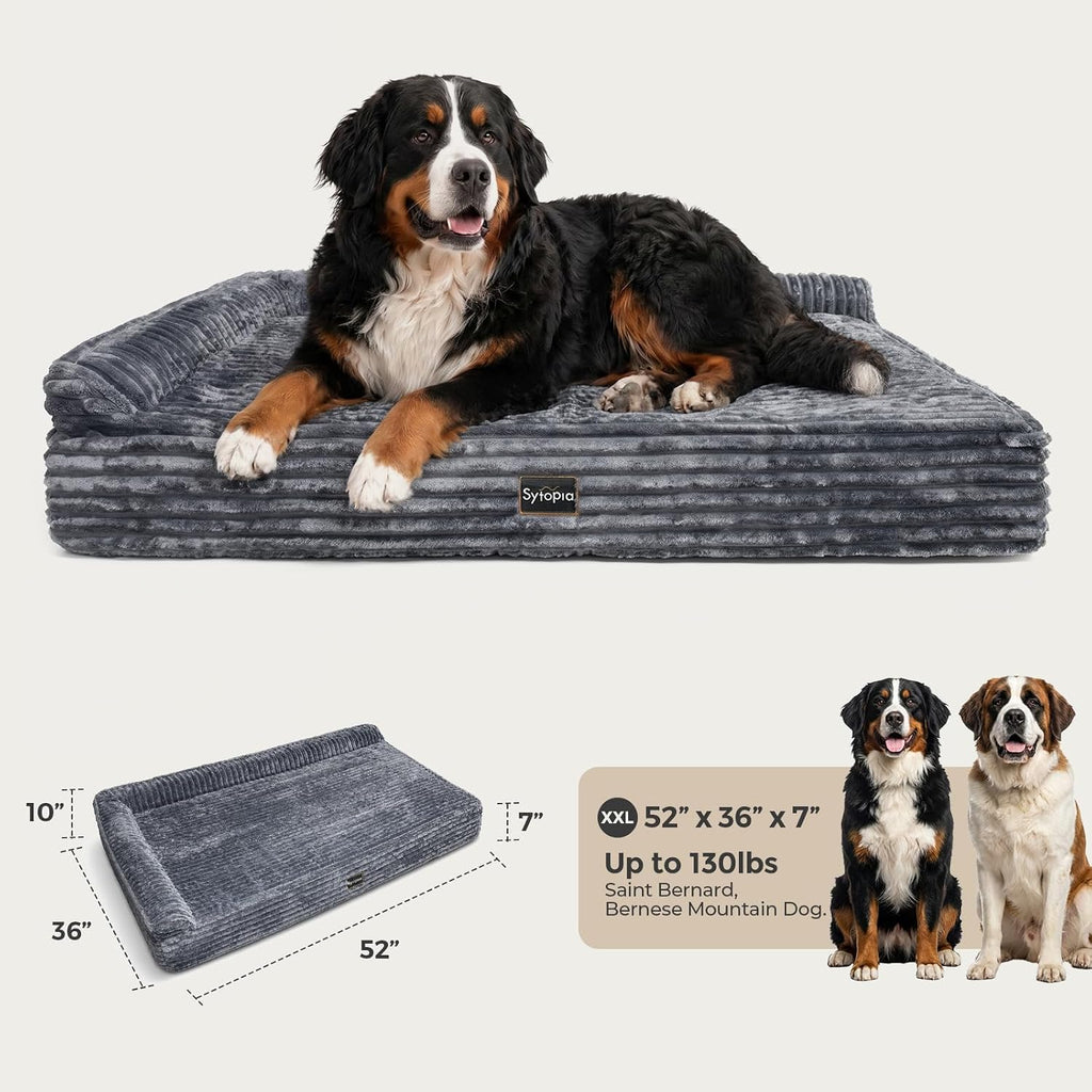 Orthopedic Dog Bed for Large Dogs, XXL Dog Bed 52 x 36 x 7 Inch, Extra Large Dog Bed with 7" Memory Foam, Waterproof