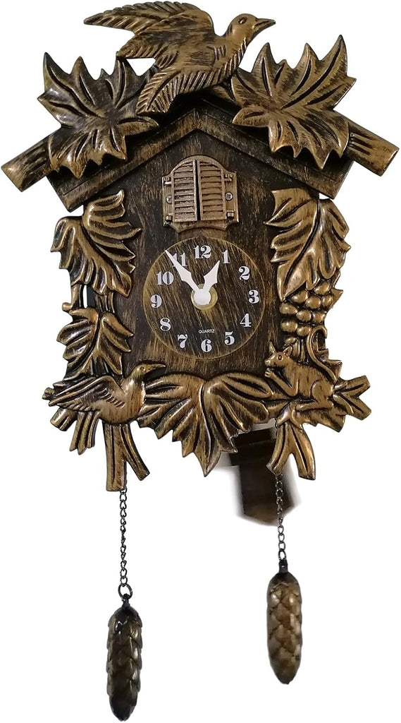 Cuckoo Clock Chiming Vintage Cuckoo Wall Clock Singing Bird Clock Home Decor Christmas Clock Gifts Resin Classic Brown