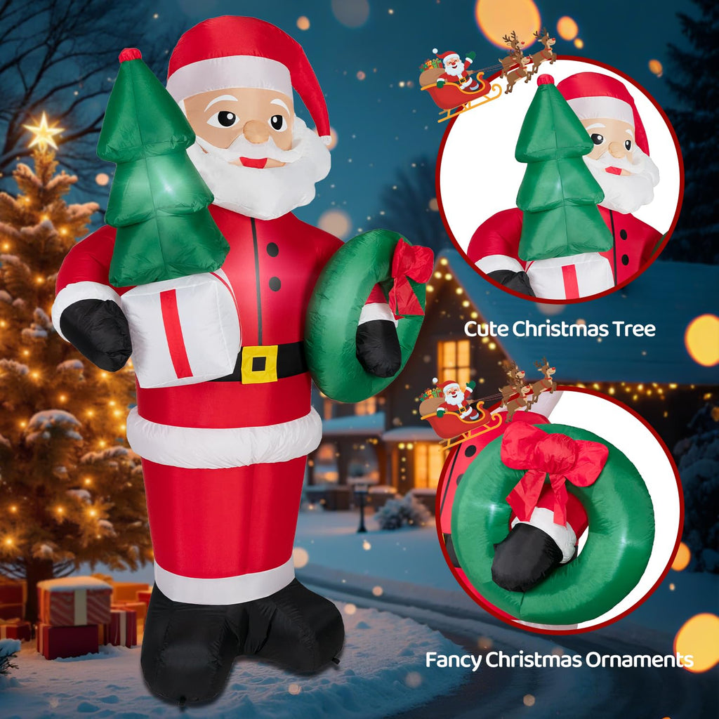 8FT Christmas Inflatables Santa Claus with Tree