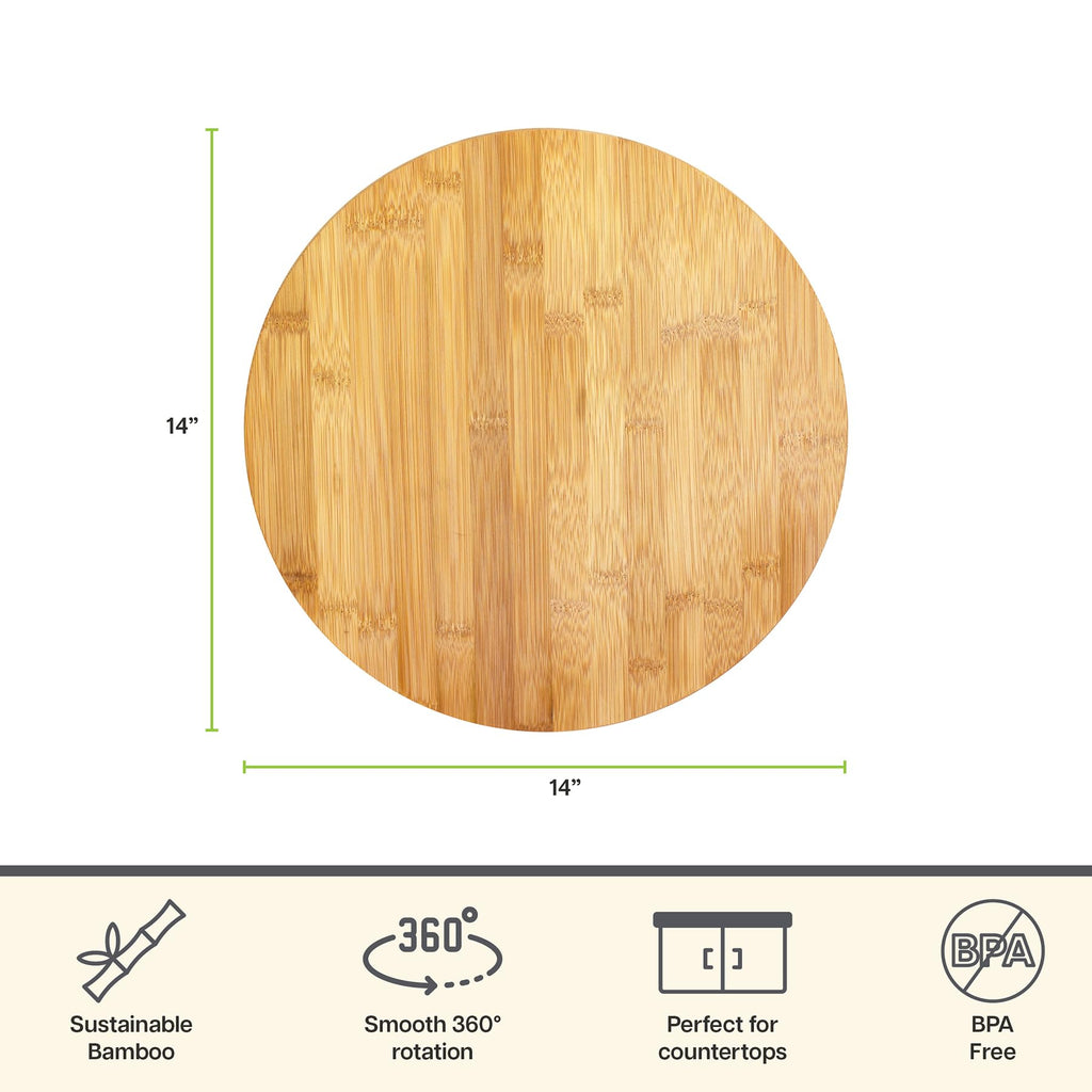 14 Inch Bamboo Lazy Susan Turntable & Table Top
