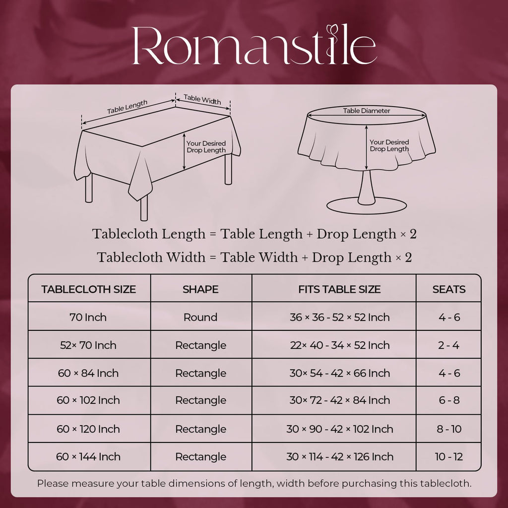Jacquard Round Tablecloth 70 Inch, Burgundy