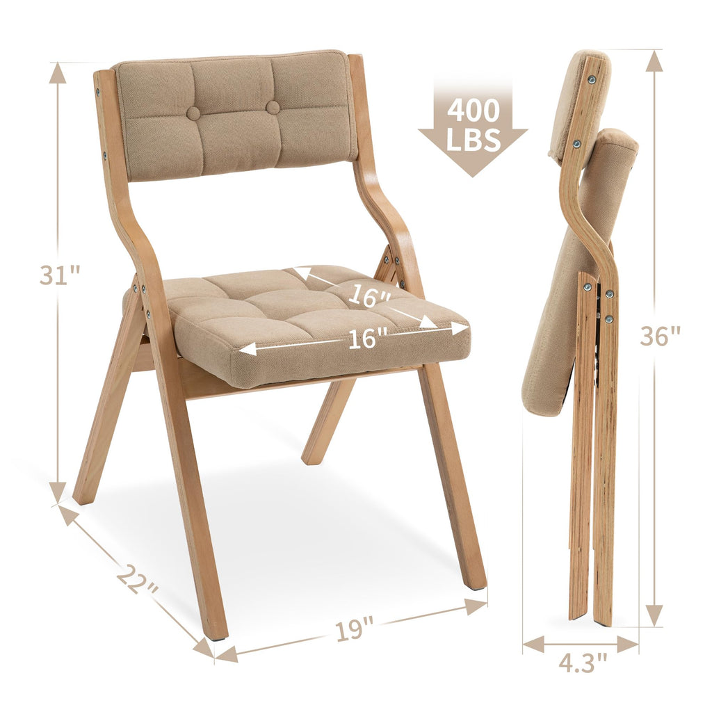 Folding Chair with Cushion, Padded Folding Chair, 2Pack