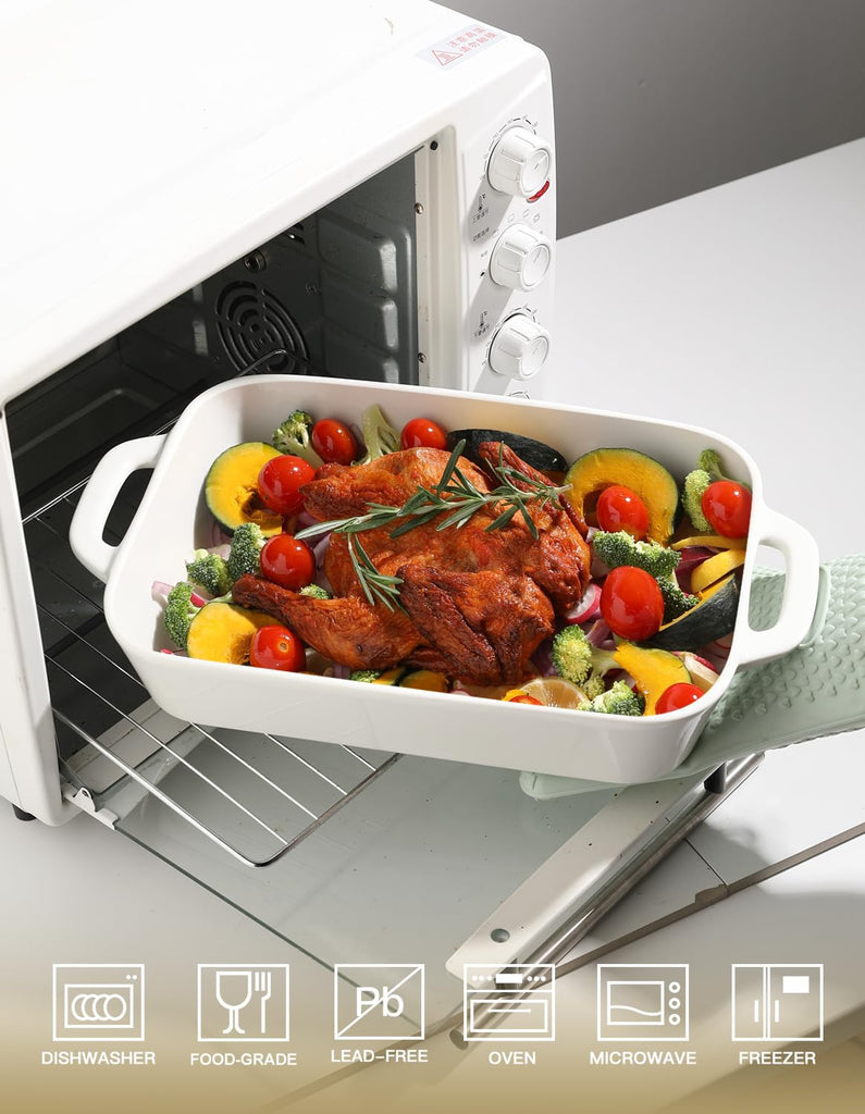 Ceramic Bakeware Set, 9x13 Rectangular Baking Dish for Cooking, Kitchen, Cake Dinner, Banquet and Daily Use