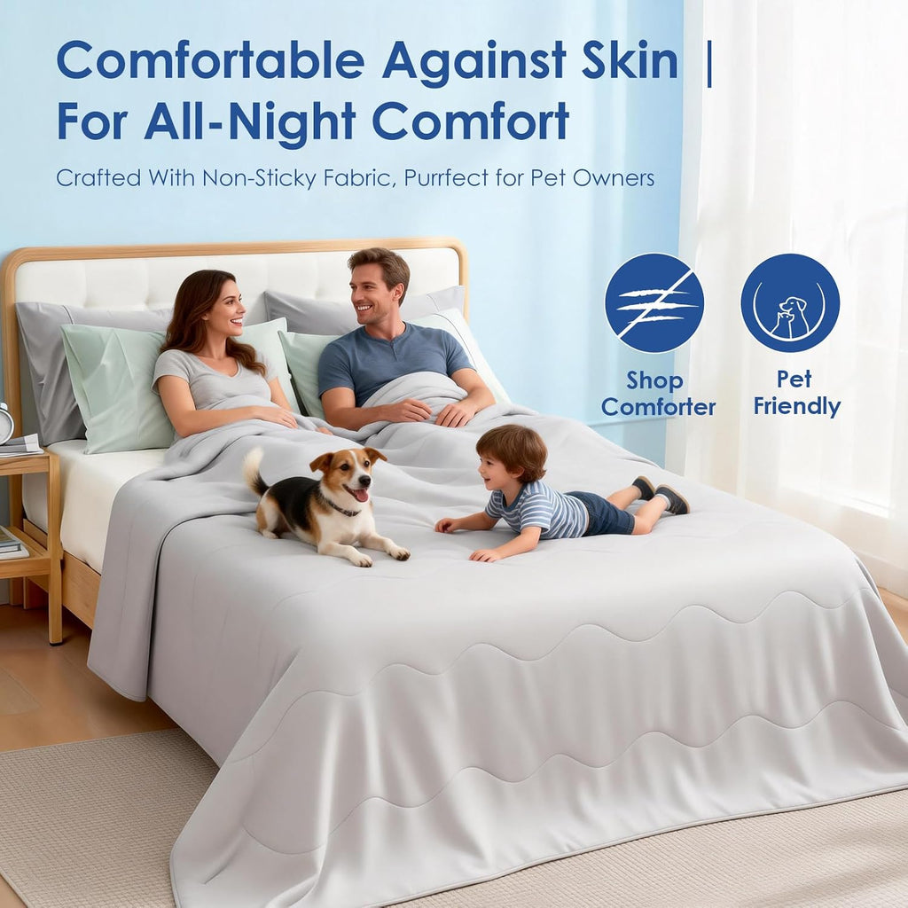 Summer Cooling Comforter Queen Size, Ultra Cooling Blankets for Hot Sleeper | Q-Max 0.55 Lightweight Below Zero
