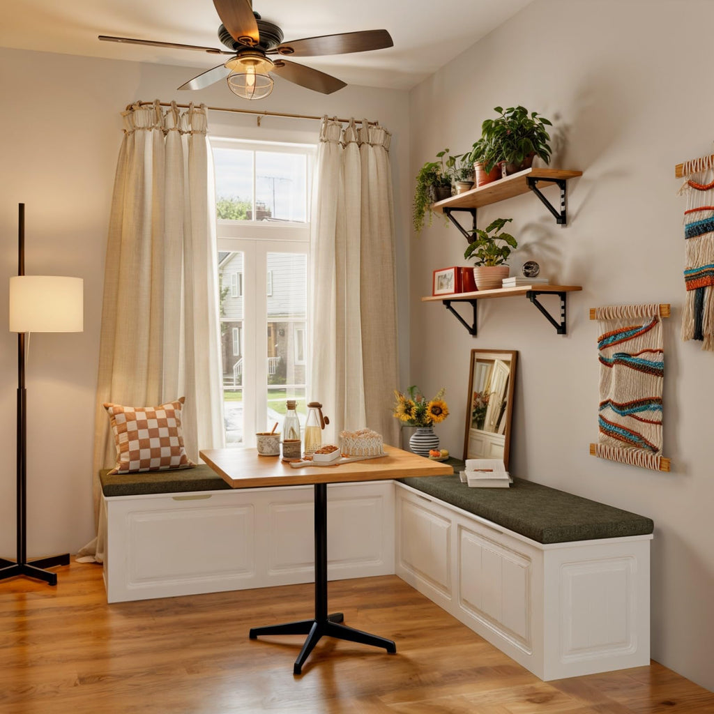 L Shape Storage Bench, Kitchen Breakfast Nook Bench, Backless Corner Bench Nook with Storage, Shoe Benches with