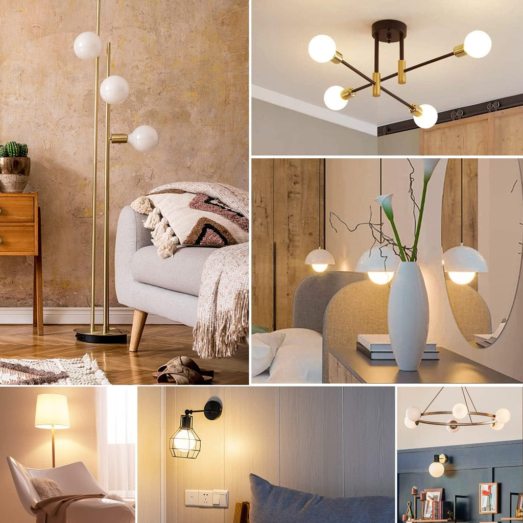 LED Edison Globe Light Bulb, Warm White 2700K CRI 95, LED Filament Light Bulb, 5.5W Equivalent to 60W, G30(G95)