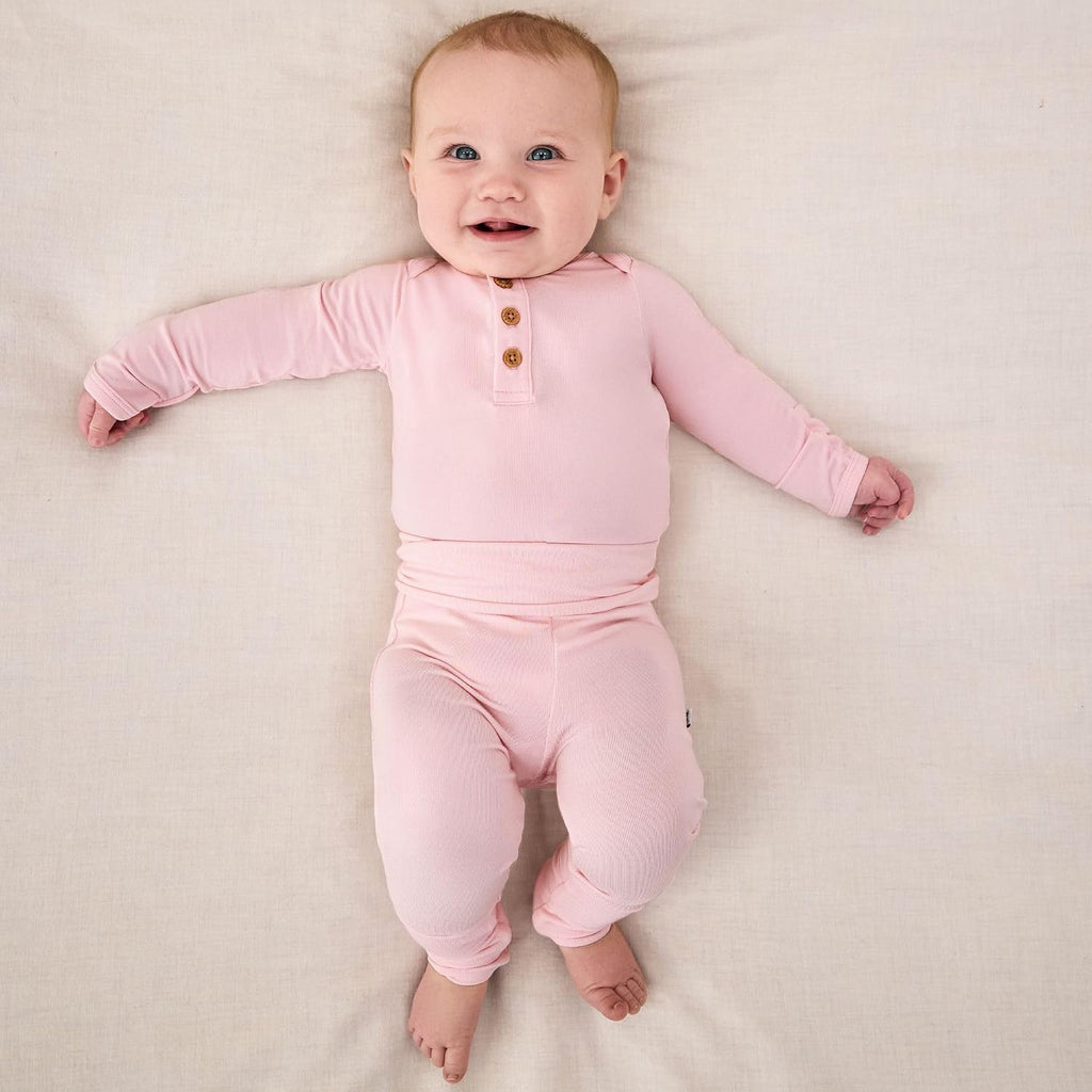 Henley Bodysuit, Soft Viscose from Bamboo Long Sleeve Bodysuit for Baby Boys & Girls, Baby Clothes
