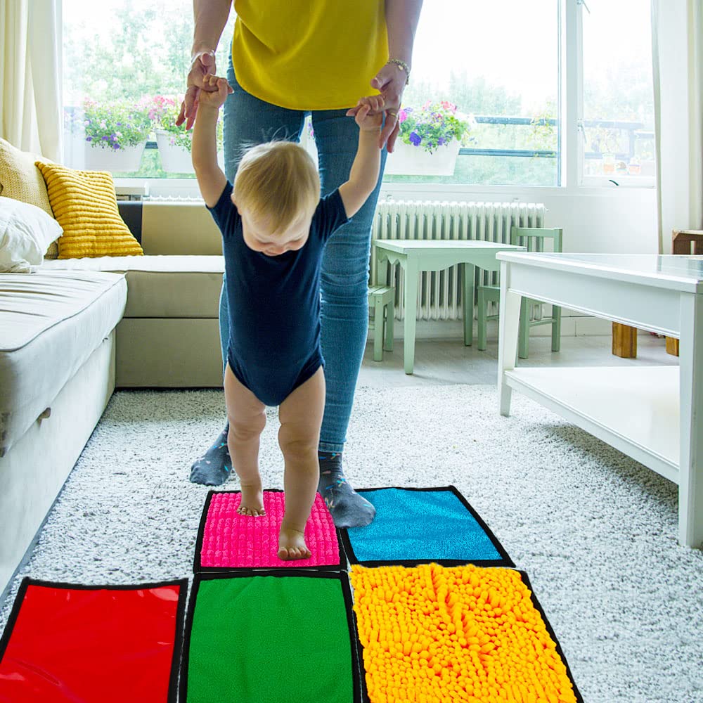 16 Set Sensory Mini Mats Assorted Textured Sensory Floor Tiles Sensory Wall