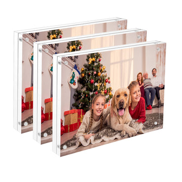 4x6 Acrylic Frame 3 Packs, Acrylic Picture Frame 20mm Thicker Block