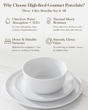 24 Pieces Gourmet Porcelain Dinnerware Sets, Premium Plates and Bowls Set, High-Fired Ceramic Dishes Set for 8