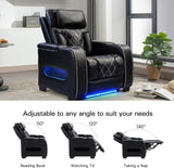 Electric Power Recliner Chair, PU Leather Home Theater Seating with Power Headrest