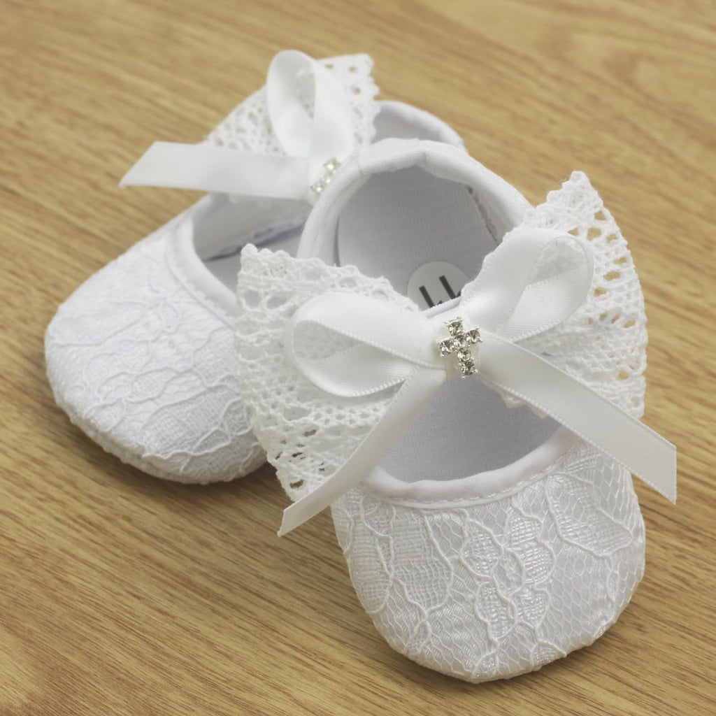 Christening Shoes, White, 3-6 Months
