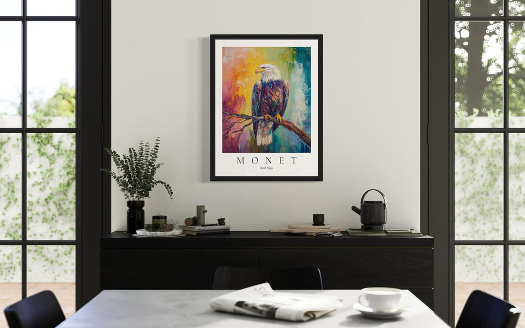 Bald Eagle Inspired Claude Monet Wall Art - Monet Print and Art Exhibition Poster, 24x36 inches (Unframed)