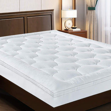Queen Size Mattress Topper Pillow Top Mattress Cover Quilted Fitted Mattress Protector Cotton Top 8-21" Deep Pocket