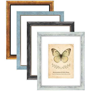 11x14 Picture Frames Set of 4, Rustic Retro Photo Frame(Multicolor)