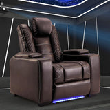 ANJ Power Home Theater Seating Recliner Chairs, PU Leather Recliner with Cup Holder