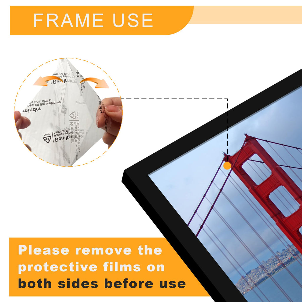 27x40 Poster Frame for Wall Display with HD Plexiglas, Engineered Wood for 27 x 40 Picture, Black, 1 Pack