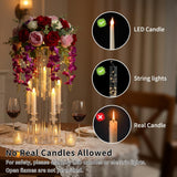 2PCS 5 Arm Candelabra,Clear Centerpiece for Table,Acrylic Centerpiece Stand,Acrylic Candle Holdertmas