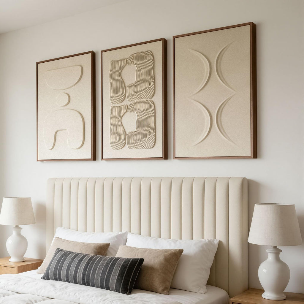 Large 3-Piece 3D Textured Wall Art, 24x36 Inch
