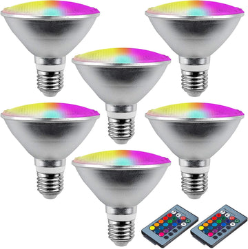 PAR30 Spotlight Bulb 20 Watt LED/COB Dimmable RGBW Color Changing Flood Light Bulb, with Remote Control, 85V-265V AC