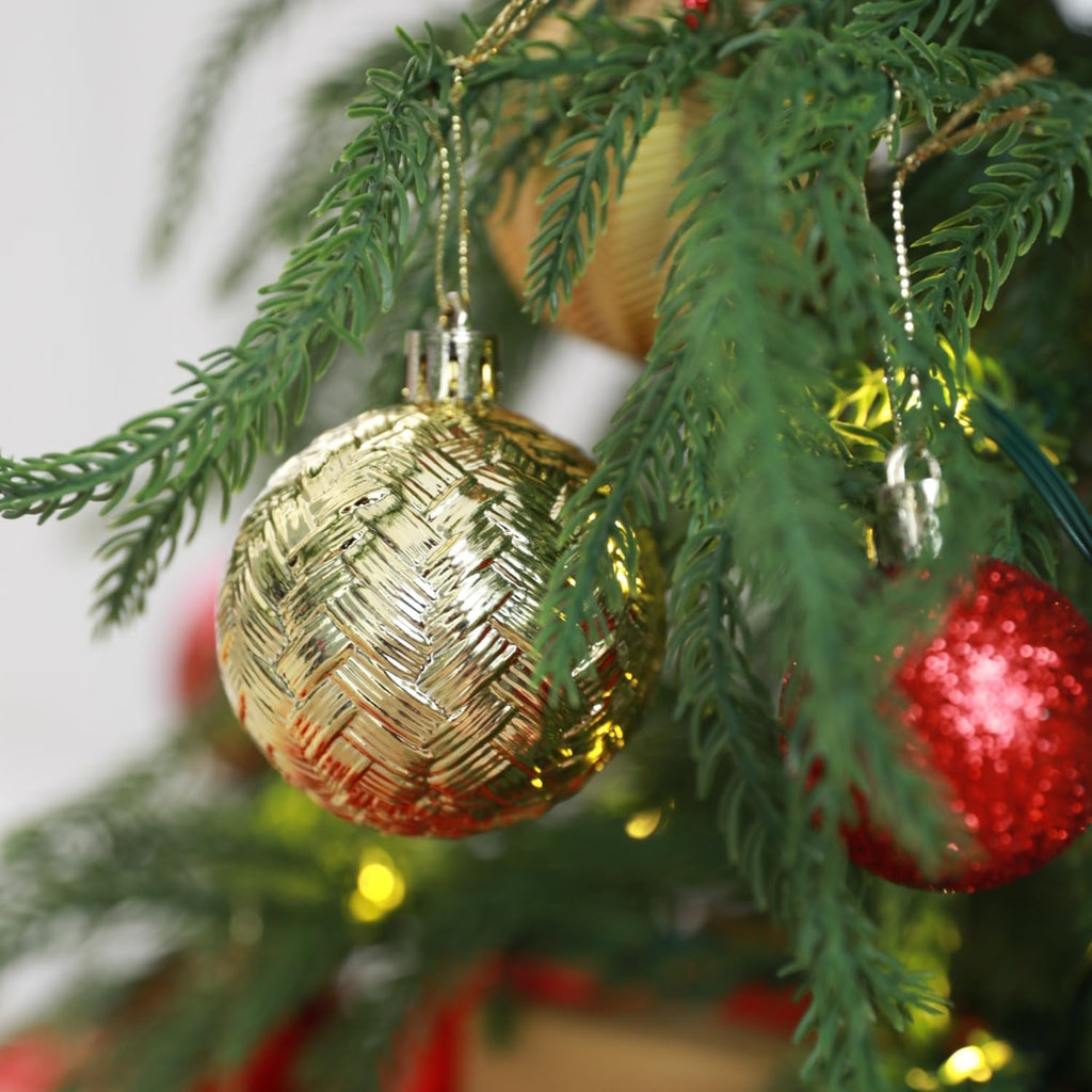 1.18-6.5" Red Gold Christmas Tree Ornaments Decorations Set - Set of 116