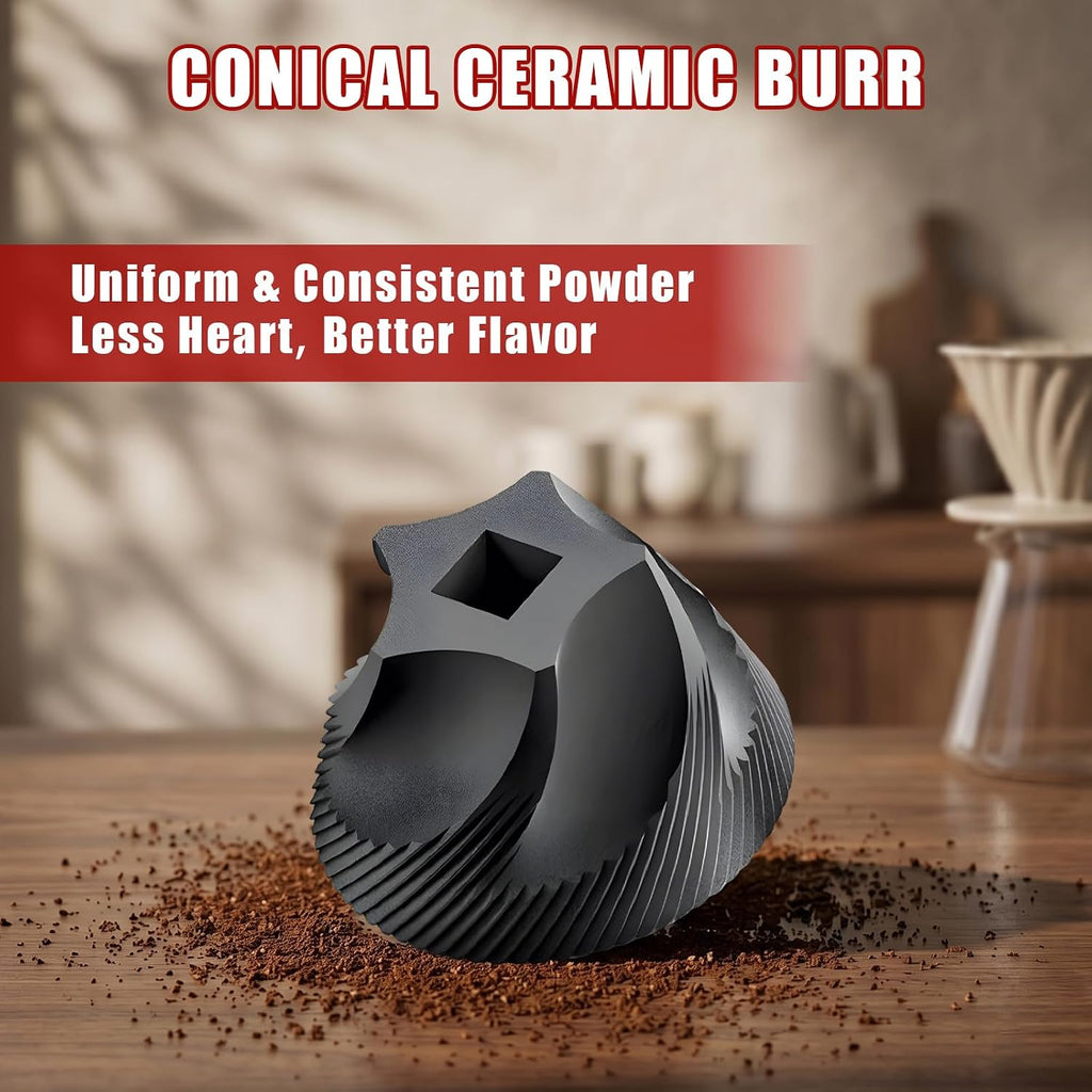 Electric Coffee Grinder, Portable Coffee Bean Grinder with Conical Ceramic Burr, USB-C Rechargeable Espresso Grinder