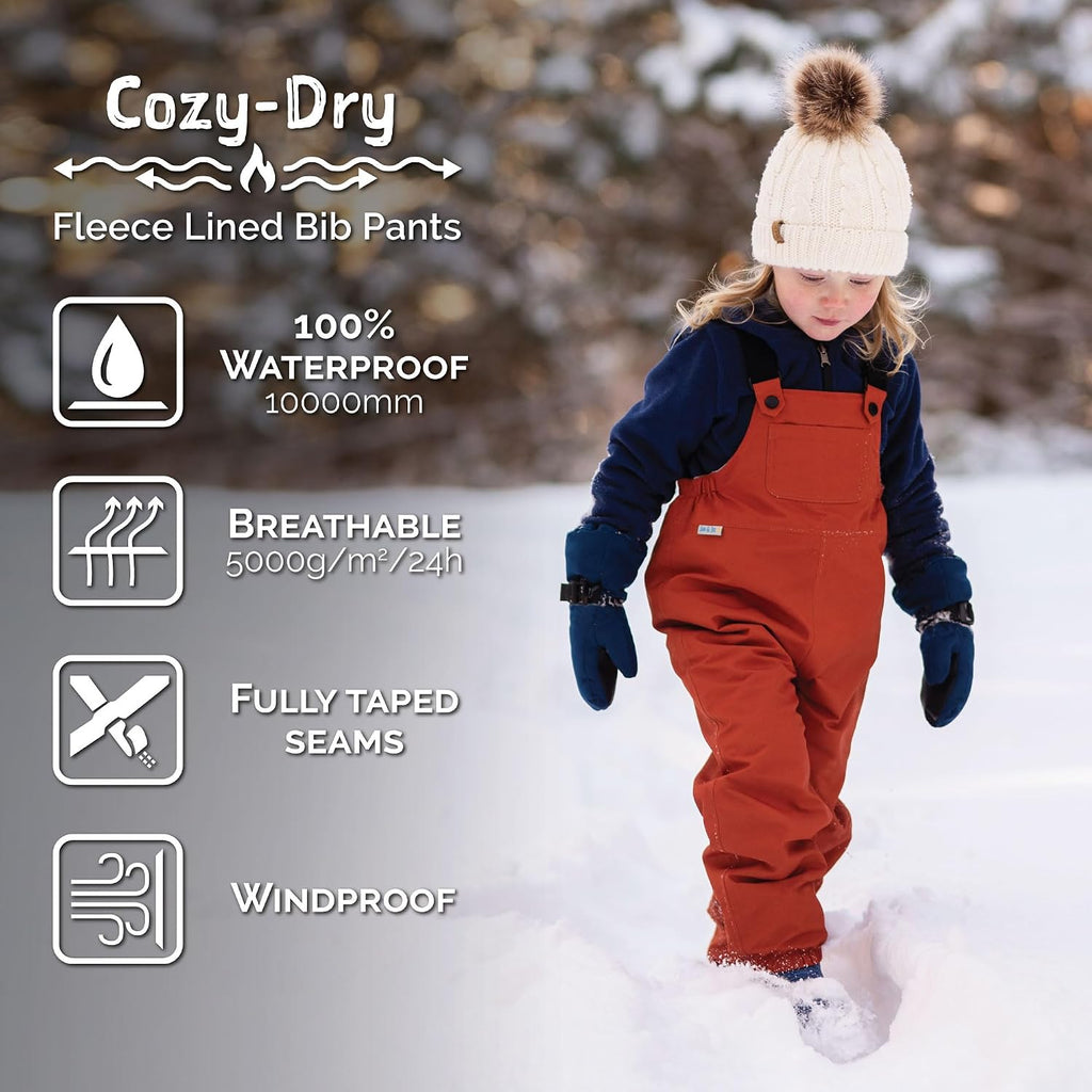 Cozy-Dry Snow Bib Pants for Toddlers & Kids