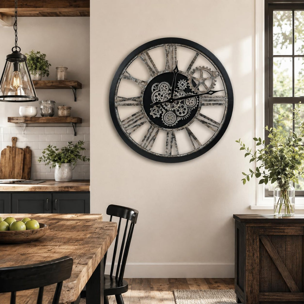 The B-Style 36" Large Wall Clock Black and Bronze