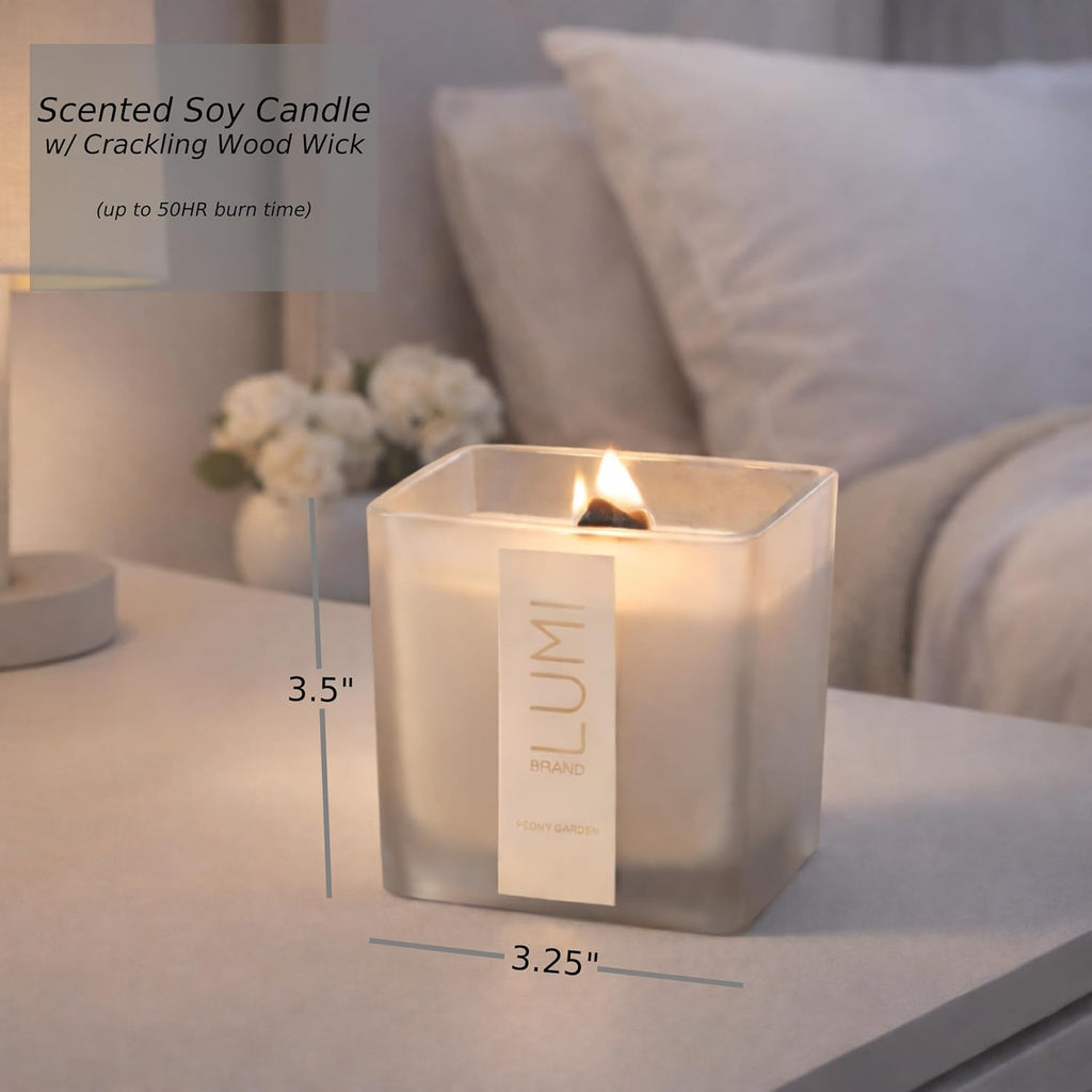 Luxury Aroma Gift Set | Peony Garden Scent - Reed Diffuser (200ml), Soy Candle (200g), Room Spray (50ml)