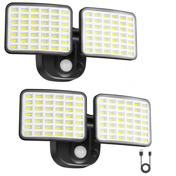 Rechargeable Battery Operated Light, 2500& Motion Sensor Security Light(1-3 Months Endurance), USB Charging LED