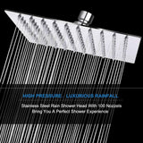 Shower Head with Hose, High Pressure Stainless Steel Rain Shower and 3 Settings Handheld Spray Combo with Push Button