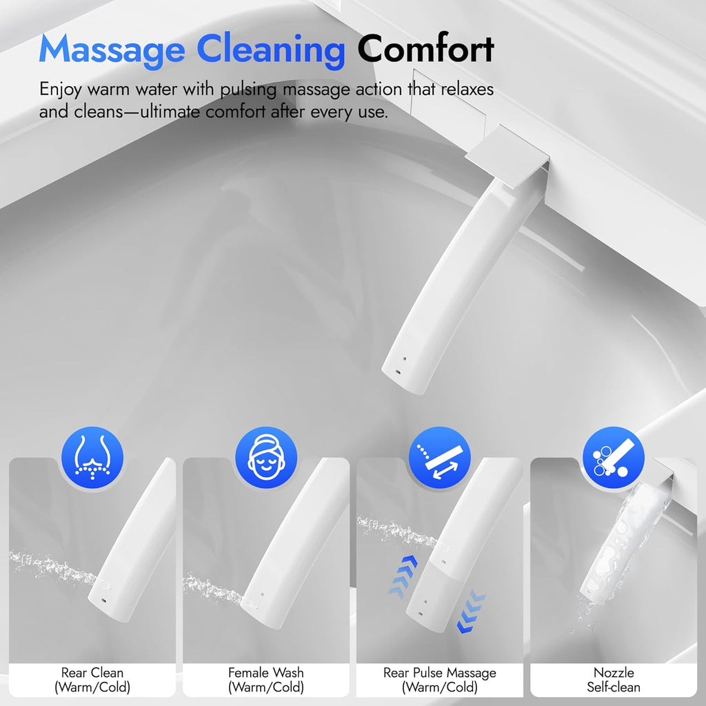 Elongated Smart Toilet With Bidet Built-in, Auto Open/Close Lid, Soft-Closed Heated Seat