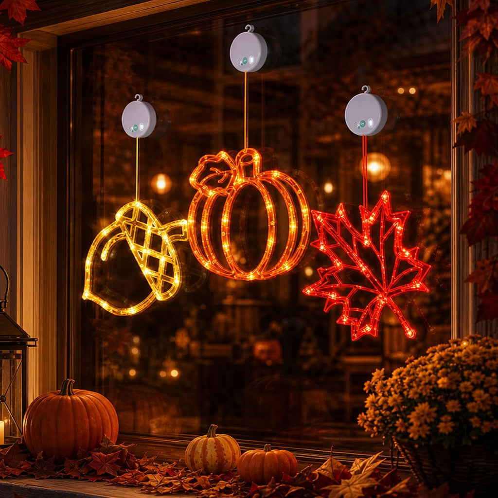 Fall Decor Fall Lights 2026, Thanksgiving Decorations LED Lights - Set of 3
